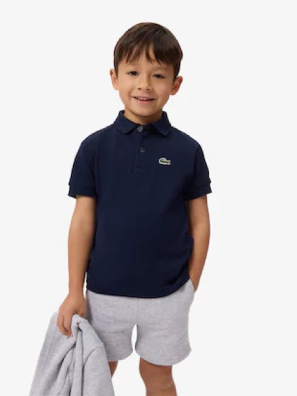 Lacoste Kids Navy Blue Short Sleeve Polo